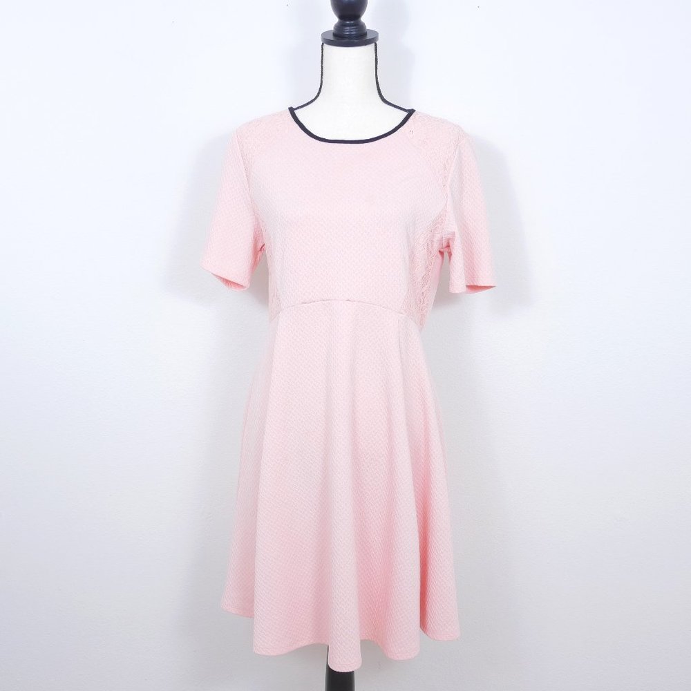 Dorothy Perkins Pale Pink Black Trim Size 10 Dress